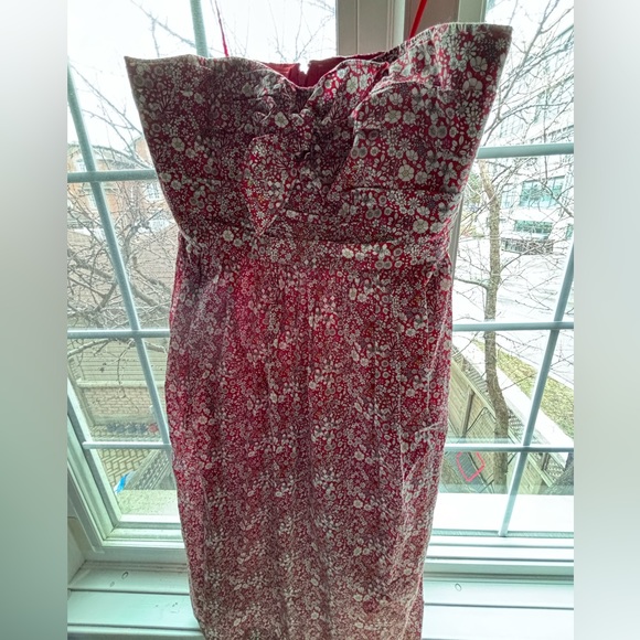 J Crew Floral Strapless Dress with Pockets - Picture 2 of 4